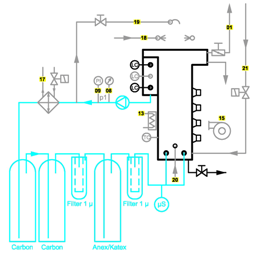 Modulo sciacquo con acqua DI